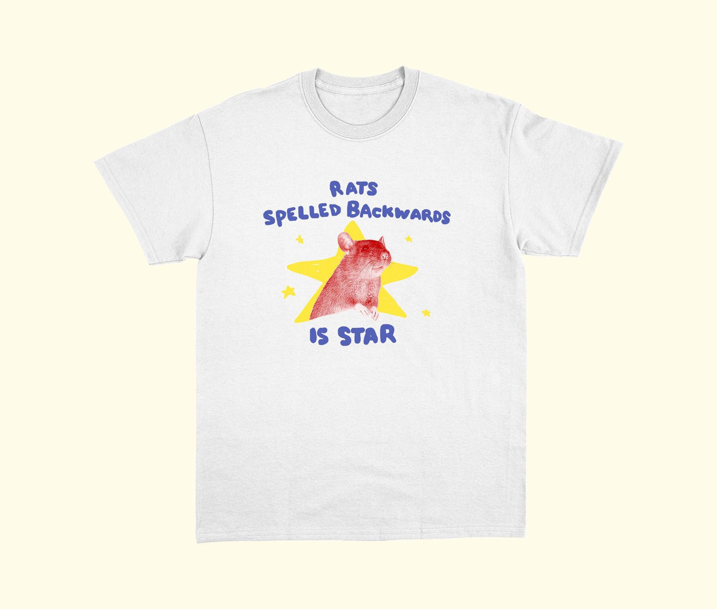 Rats Spelled Backwards Is Star Funny Rat Graphic T-Shirt – Meme Tee