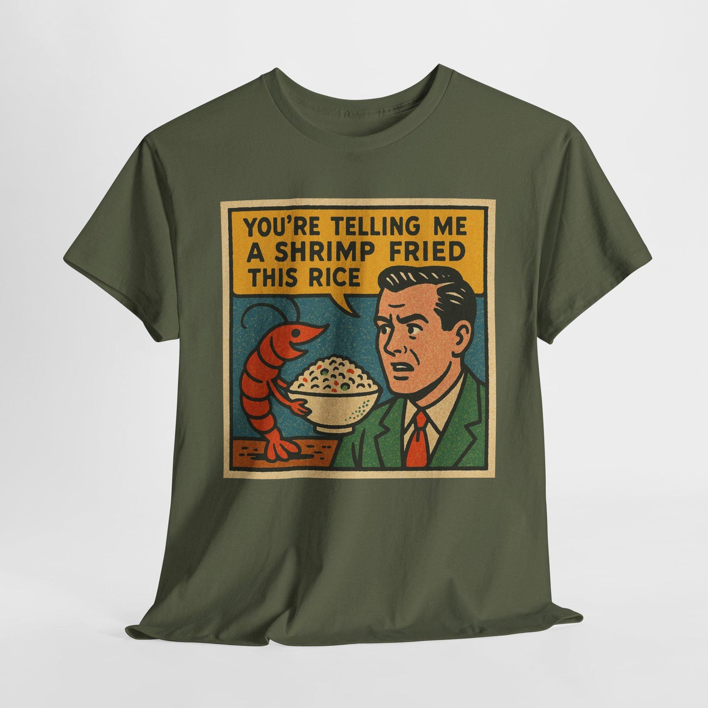 Shrimp Fried Rice Funny Meme T-Shirt – Retro Comic Graphic Tee