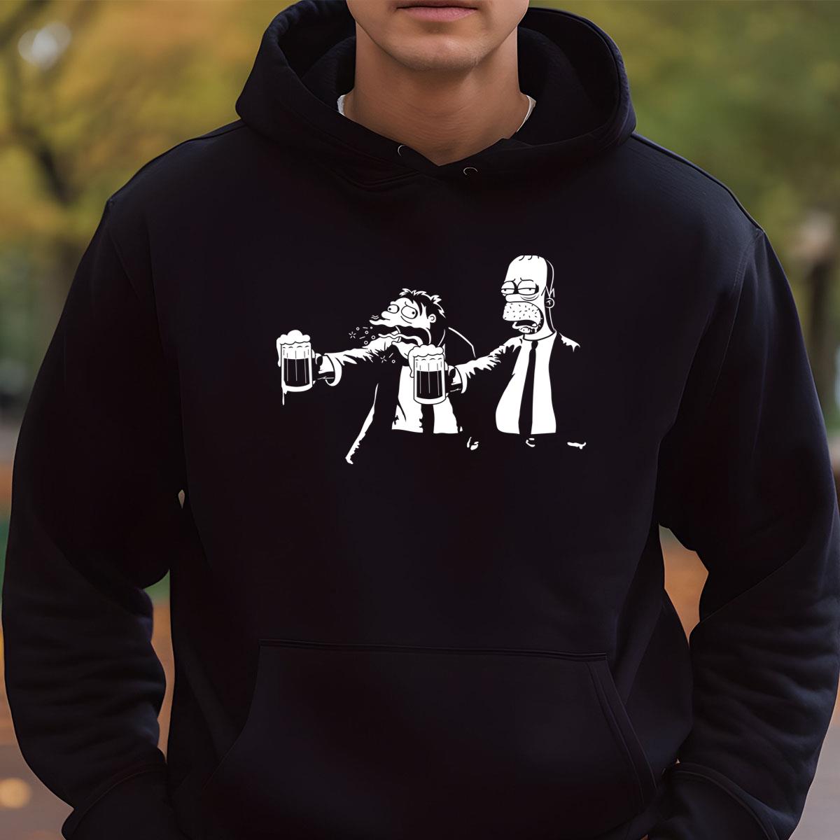 Cartoon Character Drinking Beer Funny Graphic Tee