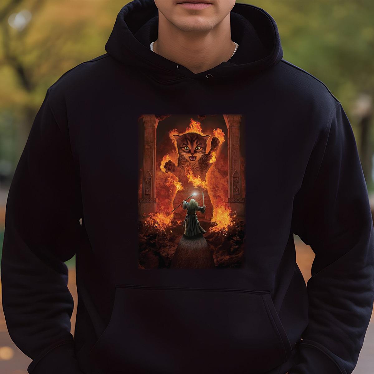 Cats Kittens Kitty Gandalf Catdalf Lord Of The Rings Wizard Magic The Mountain Vintage Fantasy Collector Black Unisex T-Shirt