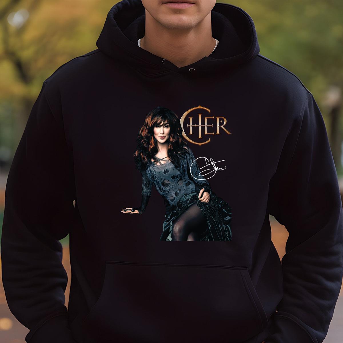 Cher Vintage 70s Singer Signature Official Fan Black Unisex T-Shirt