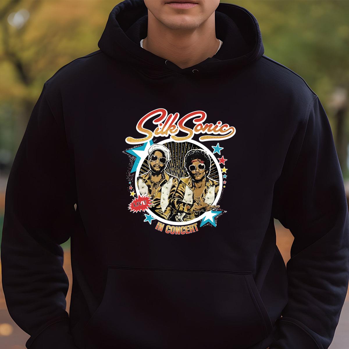 Vintage Style Silk Sonic Band Official Fan Retro Black Unisex T-Shirt