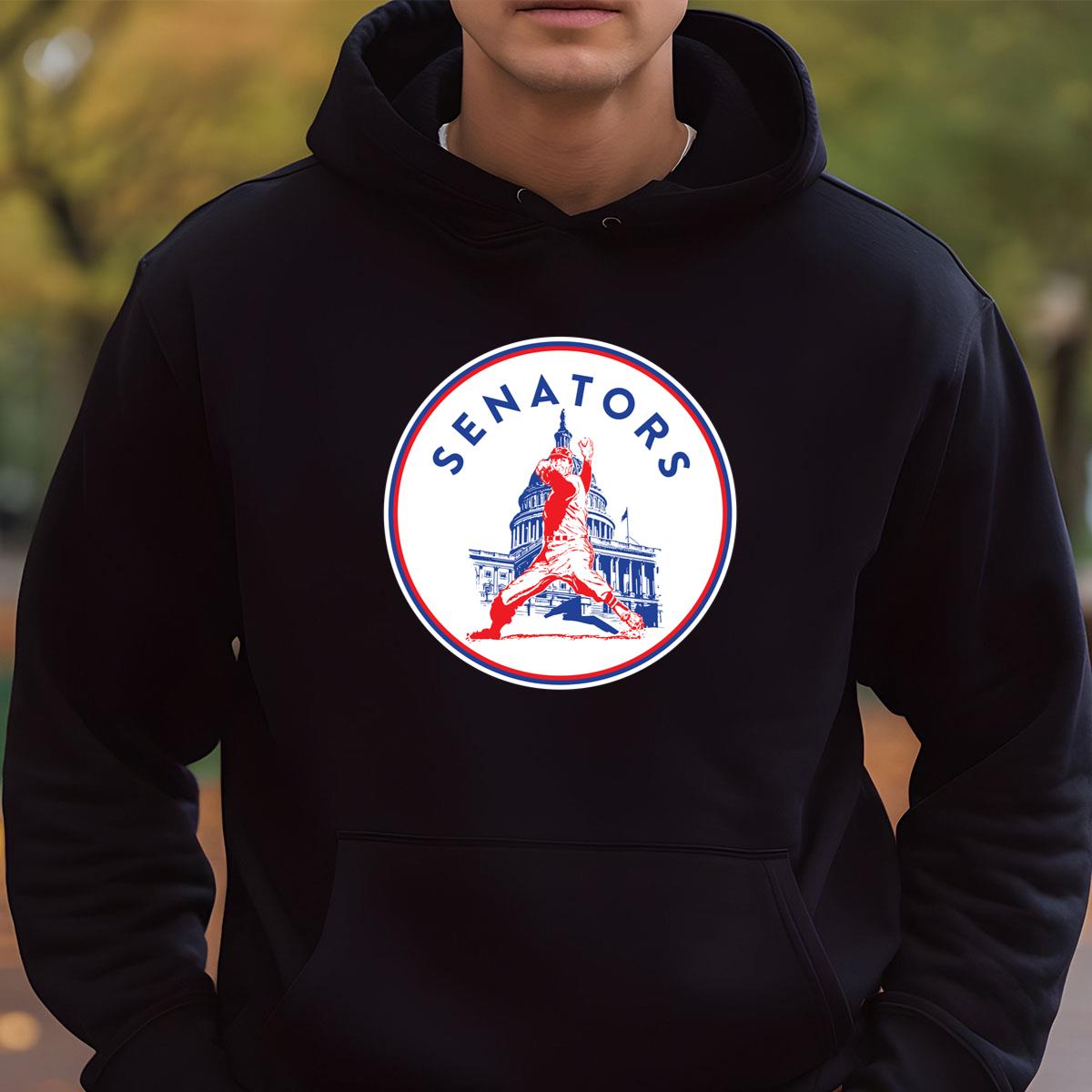 Washington Senators Vintage Distressed Logo Official Fan Black Unisex T-Shirt