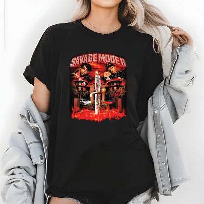 21 Savage and Metro Boomin Savage Mode II Limited Edition Vintage Retro Black Unisex T-Shirt