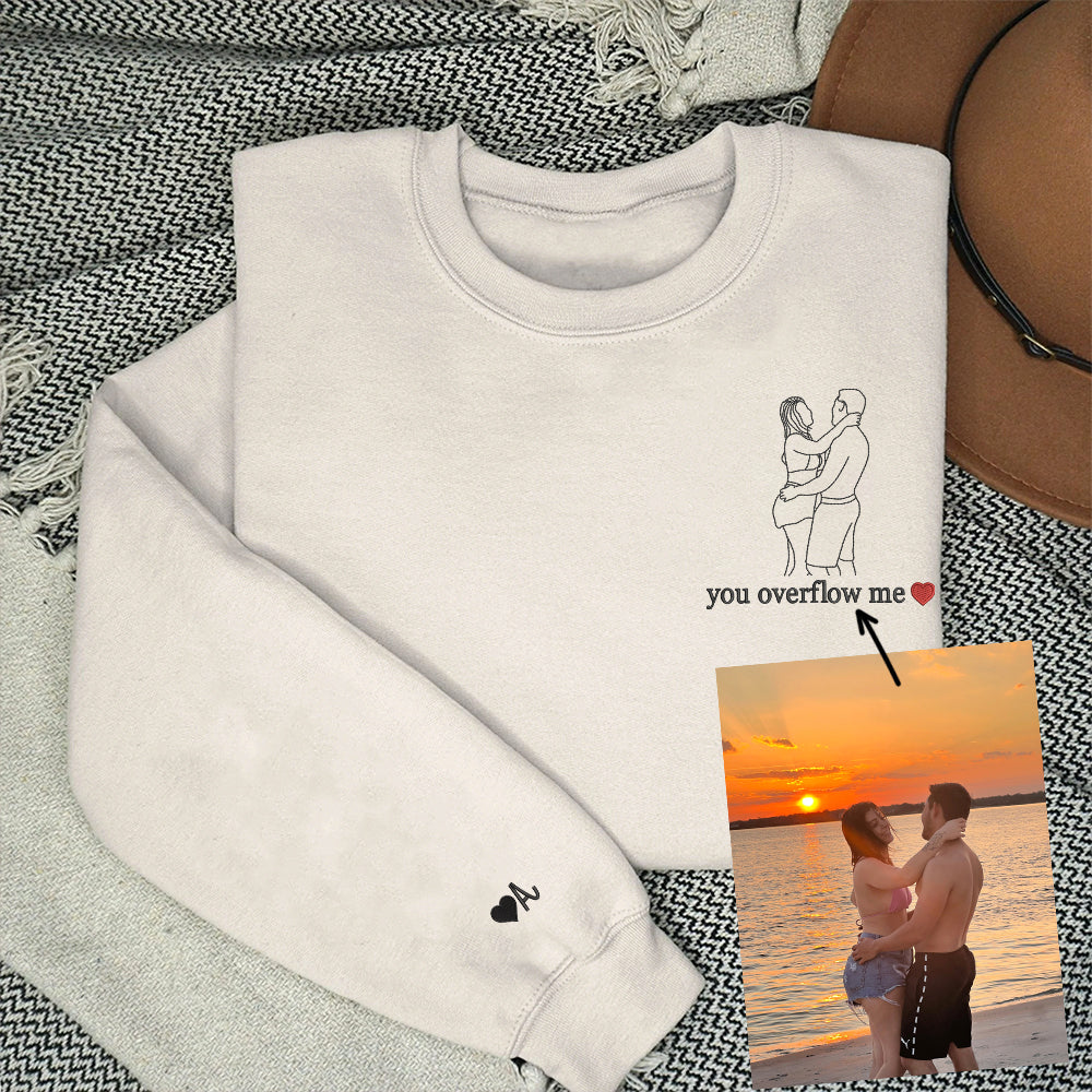 Custom Embroidered Portrait from Photo Sweatshirt, Couple Sweatshirts, Couples Portrait, Custom Photo Hoodie, Personalized Gift For Couple - Perfect for Cozy Couples Gifts