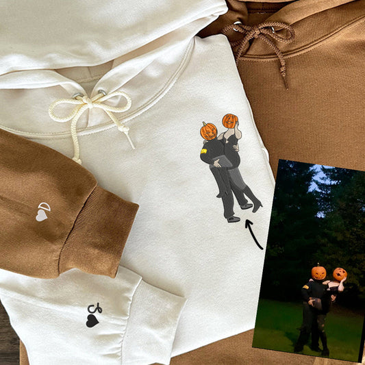 Personalized Picture Full-color Hoodie Sweatshirt, Portrait Photo Couple Full-color Sweatshirt, Custom Art Photo Hoodie - Perfect for Cozy Couples Gifts