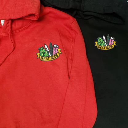 Best Buds Matching Hoodies for Couples - Custom Embroidered Couple Sweatshirts