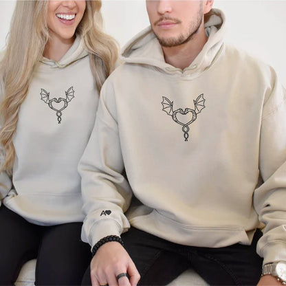 Dragon Love Matching Hoodies for Couples - Custom Embroidered Sweatshirts