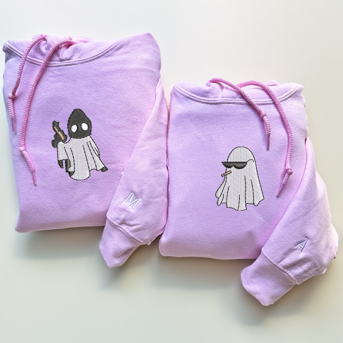 Ghost Partners In Crime Matching Hoodies for Couples - Custom Embroidered Sweatshirts