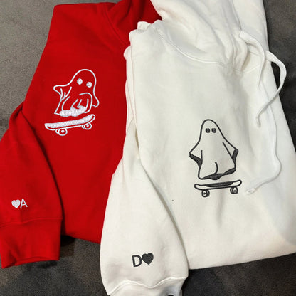 Ghost Skater Matching Hoodies for Couples - Custom Embroidered Sweatshirts