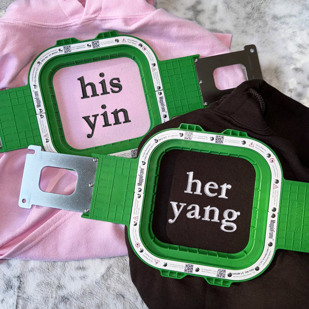 His Yin Her Yang Matching Hoodies for Couples - Custom Embroidered Sweatshirts