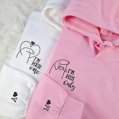 I'm Her One I'm His Only Matching Hoodies for Couples - Custom Embroidered Sweatshirts