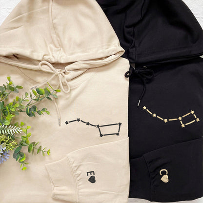 Little and Big Dipper Matching Hoodies for Couples - Custom Embroidered Sweatshirts