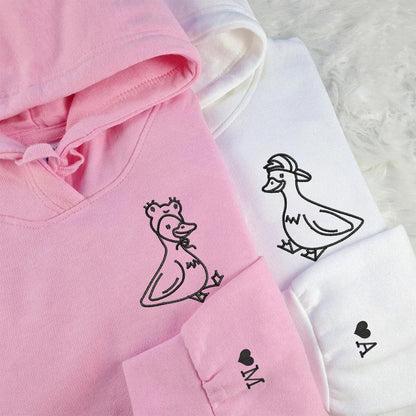 Lovely Duck Matching Hoodies for Couples - Custom Embroidered Sweatshirts