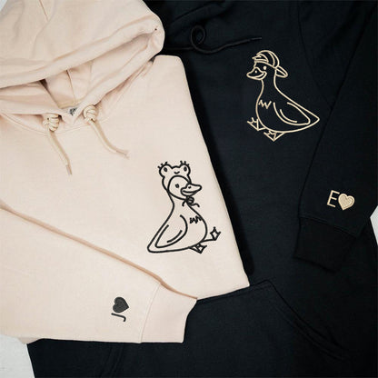 Lovely Duck Matching Hoodies for Couples - Custom Embroidered Sweatshirts