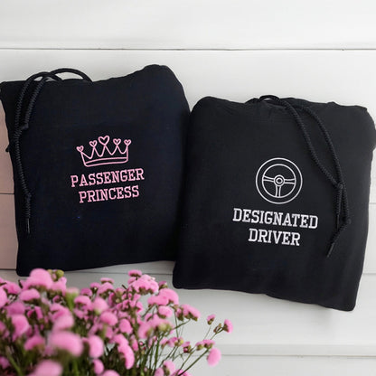 Passenger Princess Matching Hoodies for Couples - Custom Embroidered Sweatshirts