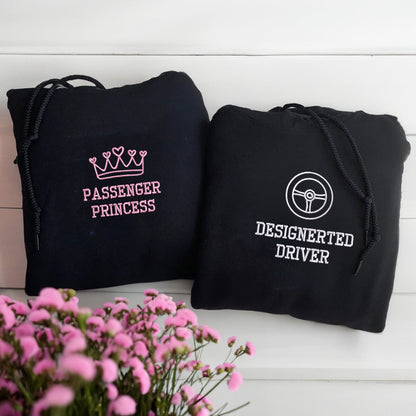 Passenger Princess Matching Hoodies for Couples - Custom Embroidered Sweatshirts