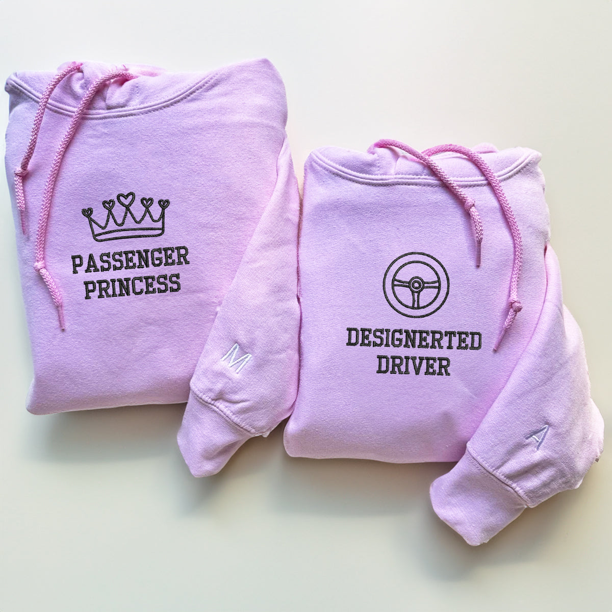 Passenger Princess Matching Hoodies for Couples - Custom Embroidered Sweatshirts