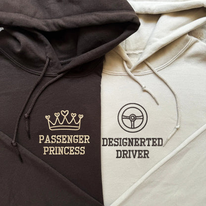 Passenger Princess Matching Hoodies for Couples - Custom Embroidered Sweatshirts