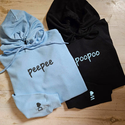 Peepee Poopoo Matching Hoodies for Couples - Custom Embroidered Couple Sweatshirts