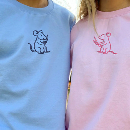 Rats with Knives Matching Hoodies for Couples - Custom Embroidered Couple Sweatshirts