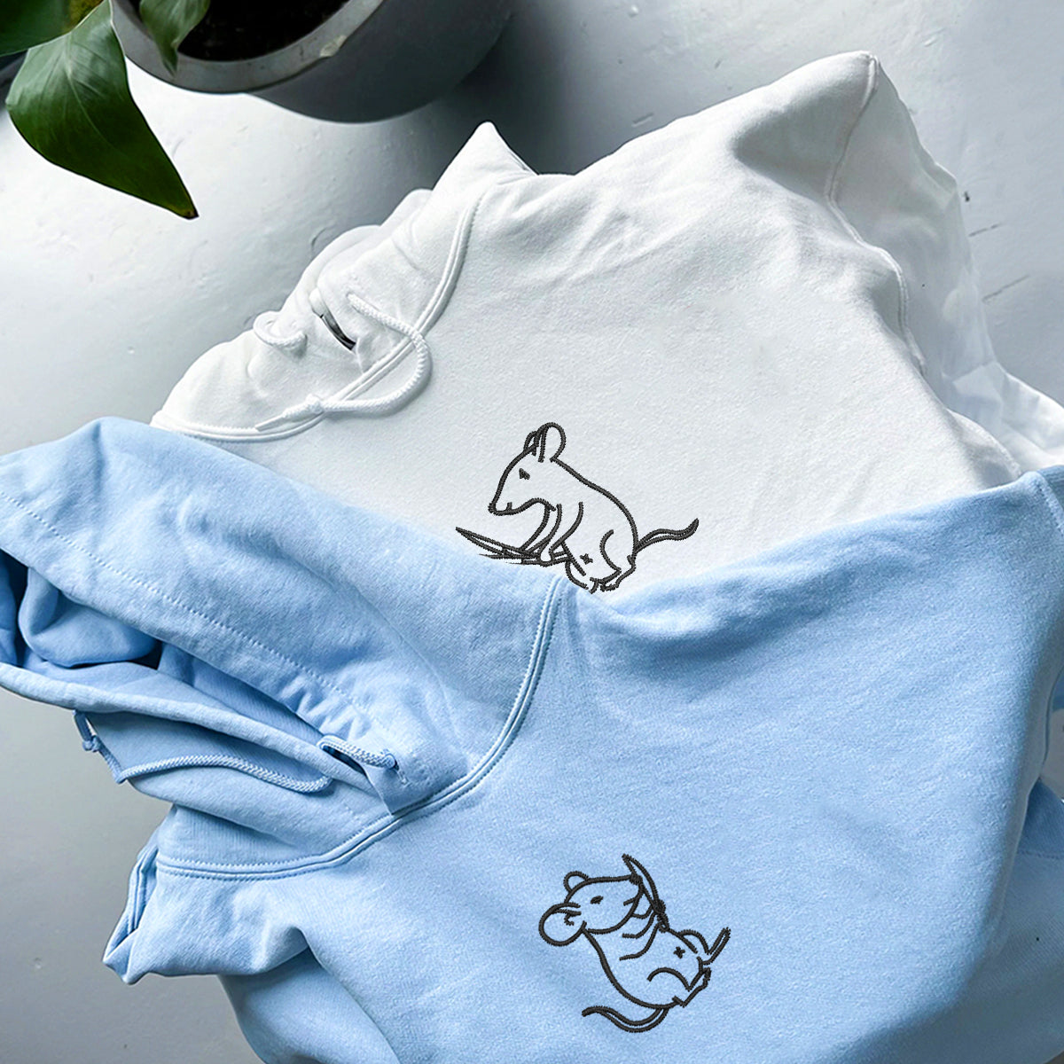 Rats with Knives Matching Hoodies for Couples - Custom Embroidered Couple Sweatshirts