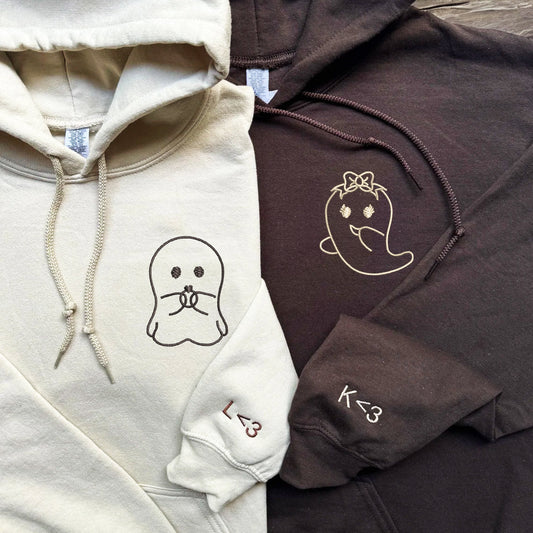 Romeo and Ghouliet Matching Hoodies for Couples - Custom Embroidered Sweatshirts