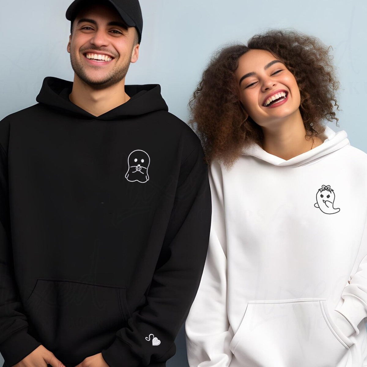 Romeo and Ghouliet Matching Hoodies for Couples - Custom Embroidered Sweatshirts