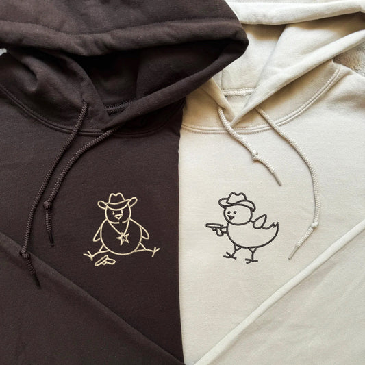 Chick Sheriffs Matching Hoodies for Couples - Custom Embroidered Sweatshirts