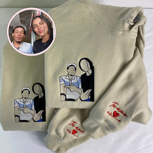 Custom Embroidered Hoodie with Picture - Capture Your Moment Personalized Sweatshirt