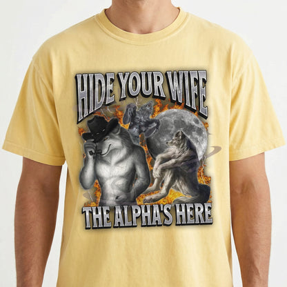 Funny Alpha Wolf Meme T-Shirt – The Alpha Is Here Graphic Tee
