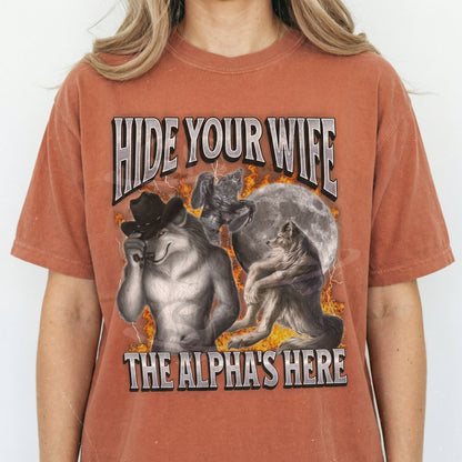 Funny Alpha Wolf Meme T-Shirt – The Alpha Is Here Graphic Tee