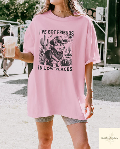 Funny Corgi Graphic T-Shirt – Friends in Low Places Dog Lover Gift Tee