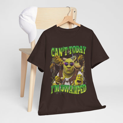 Funny Ogre Meme T-Shirt – Can’t Today, I’m Swamped Graphic Tee