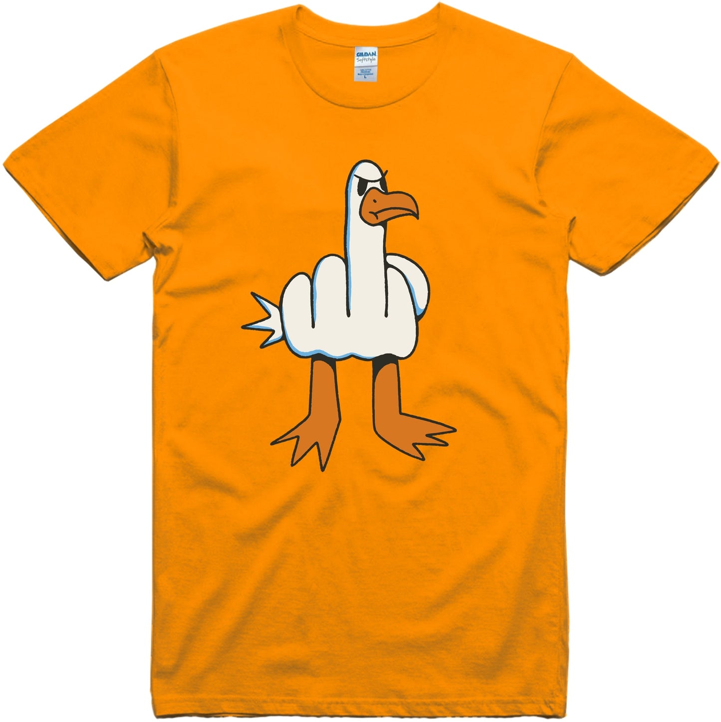 Funny Seagull Graphic T-Shirt – Rude Bird Meme Tee for Men