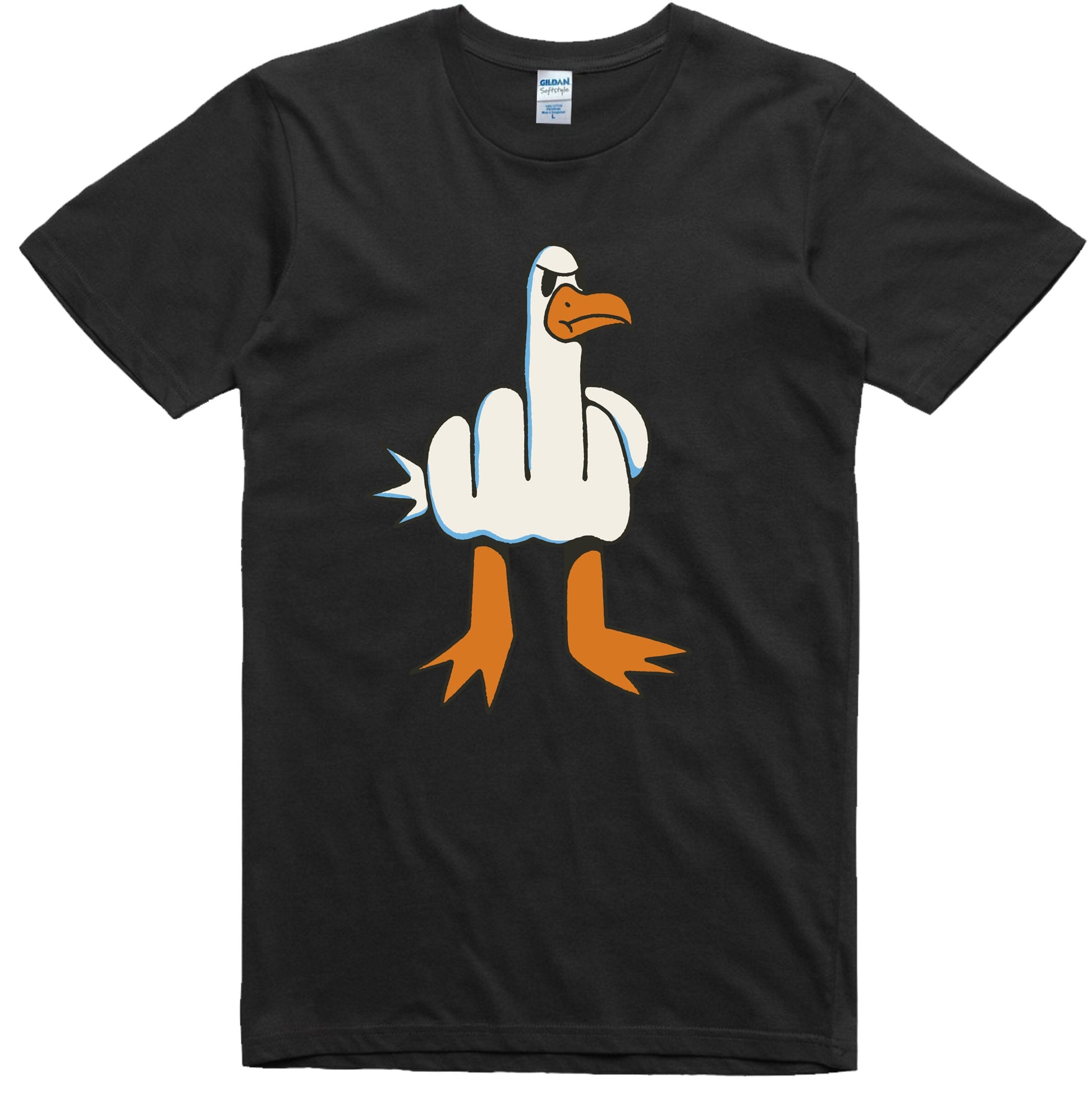 Funny Seagull Graphic T-Shirt – Rude Bird Meme Tee for Men