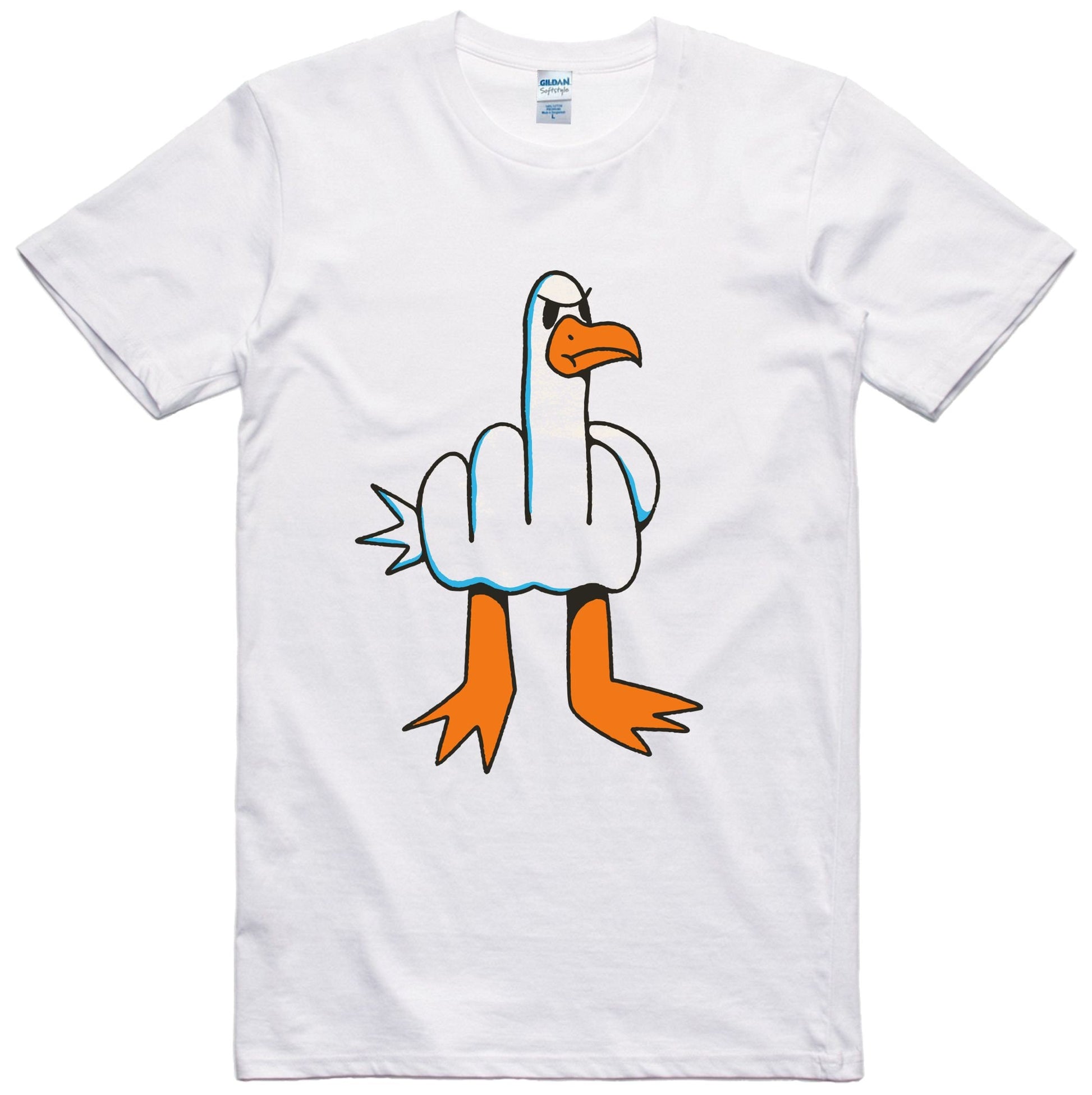 Funny Seagull Graphic T-Shirt – Rude Bird Meme Tee for Men