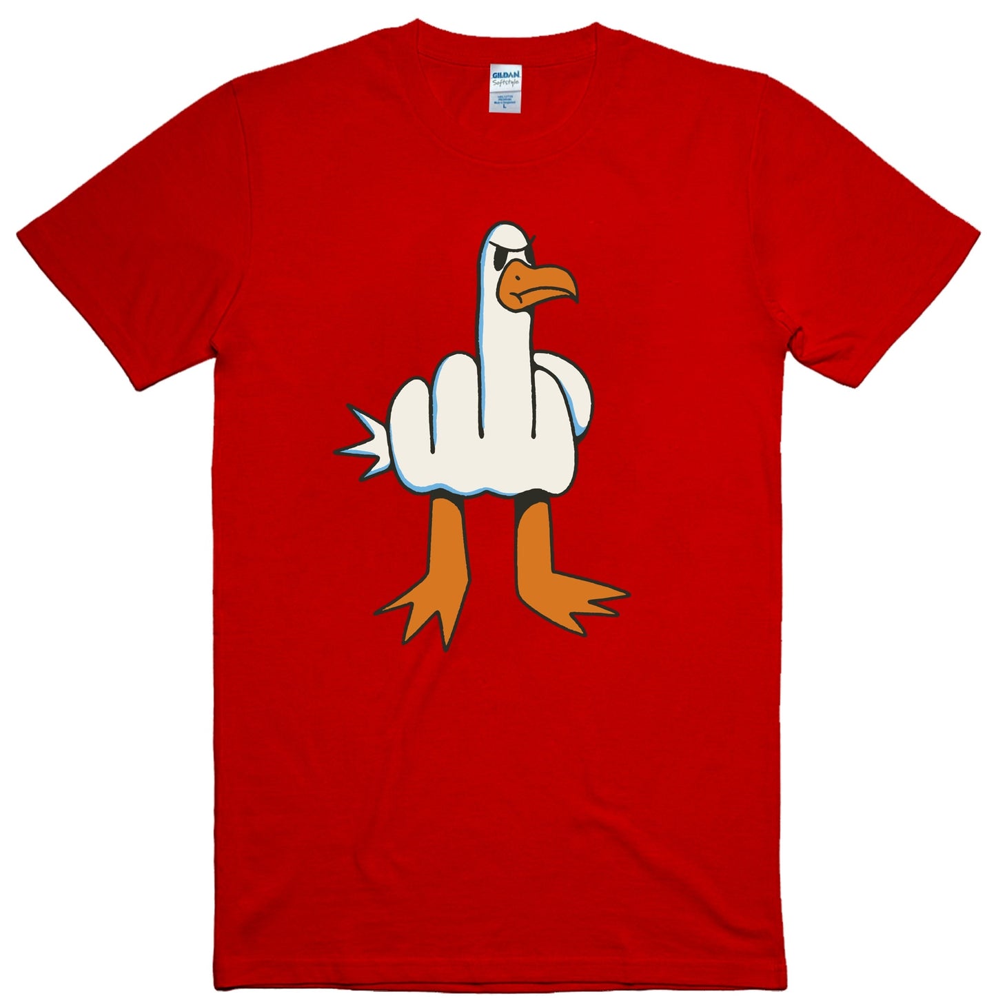 Funny Seagull Graphic T-Shirt – Rude Bird Meme Tee for Men