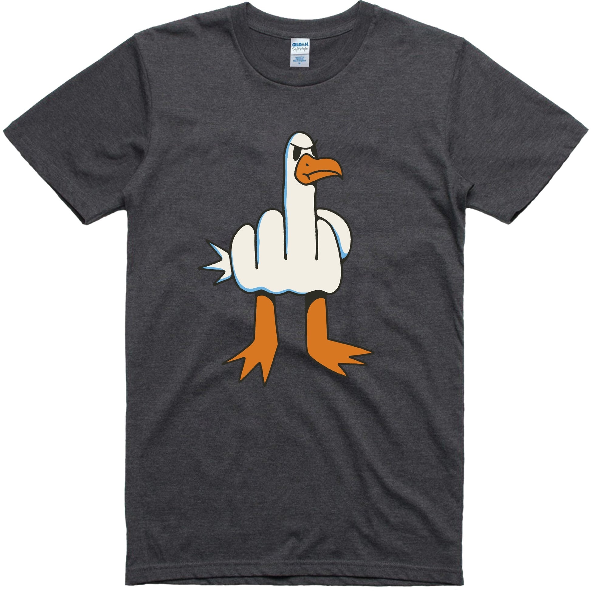 Funny Seagull Graphic T-Shirt – Rude Bird Meme Tee for Men