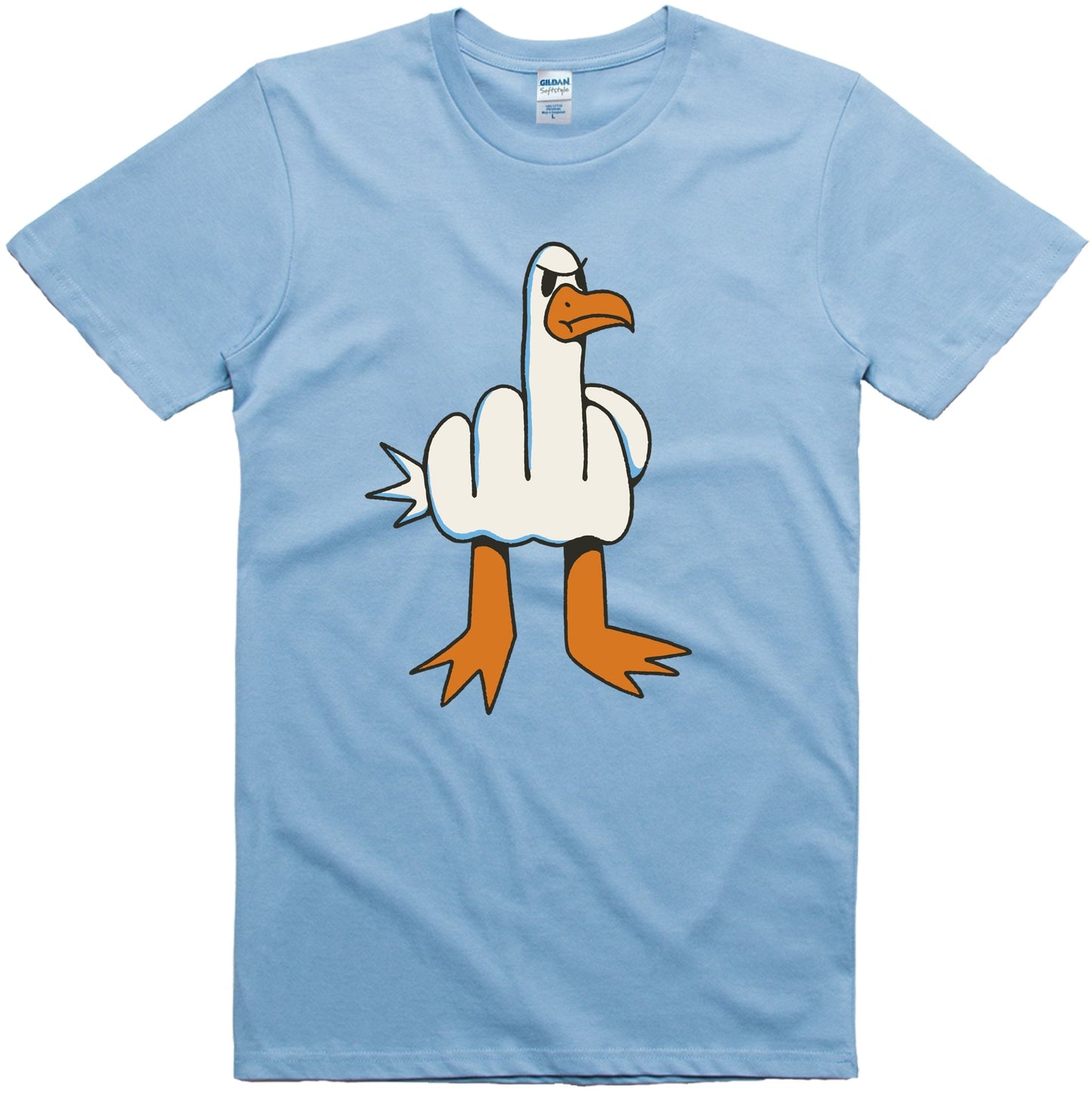 Funny Seagull Graphic T-Shirt – Rude Bird Meme Tee for Men