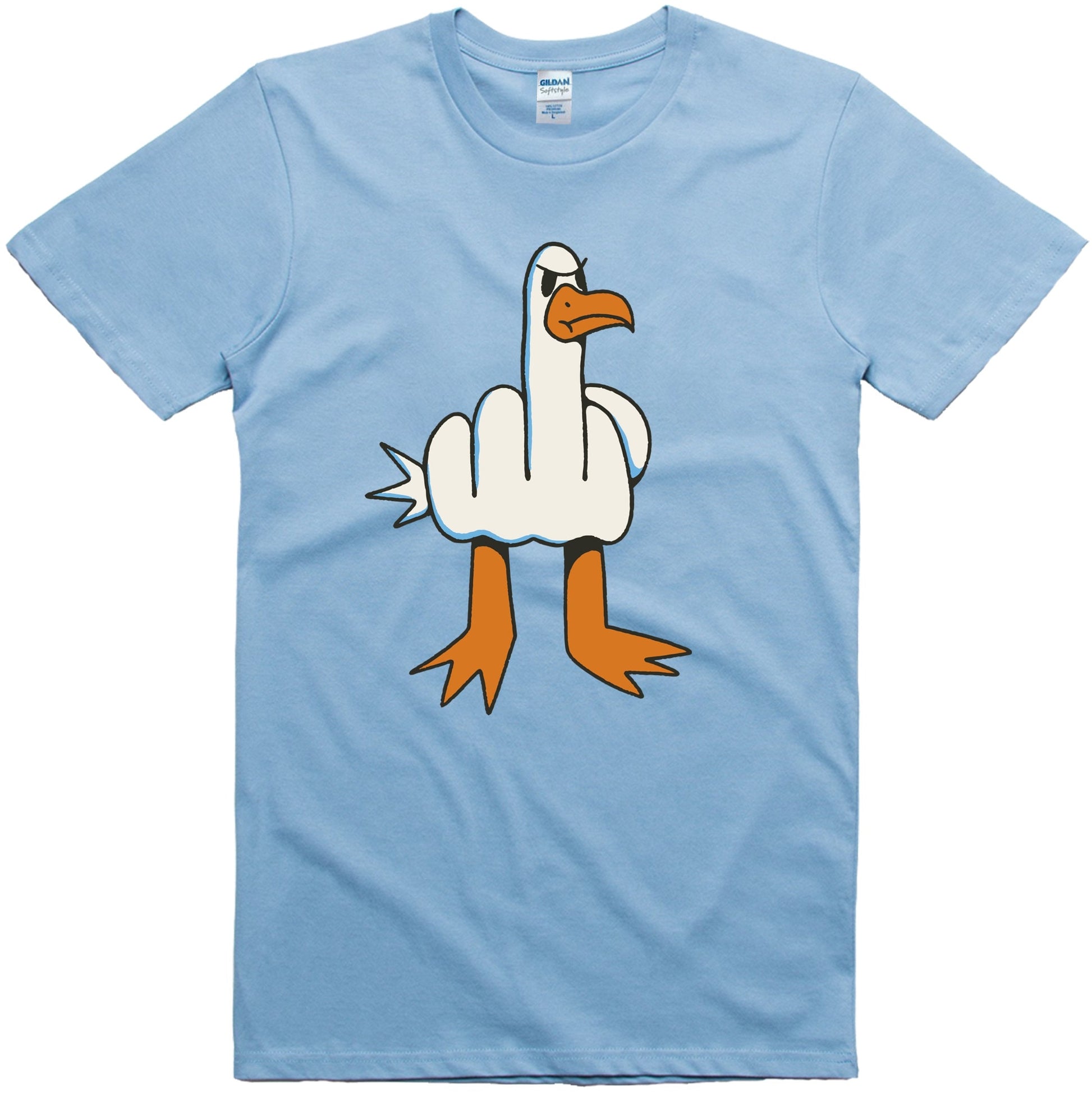 Funny Seagull Graphic T-Shirt – Rude Bird Meme Tee for Men