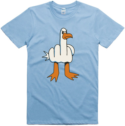 Funny Seagull Graphic T-Shirt – Rude Bird Meme Tee for Men