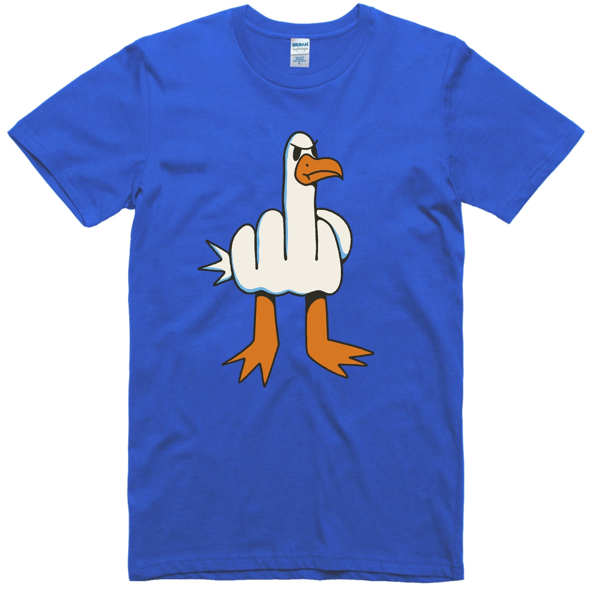 Funny Seagull Graphic T-Shirt – Rude Bird Meme Tee for Men
