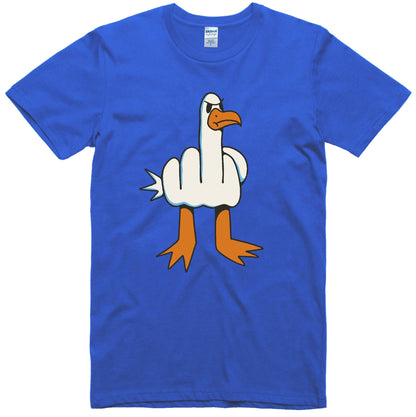 Funny Seagull Graphic T-Shirt – Rude Bird Meme Tee for Men