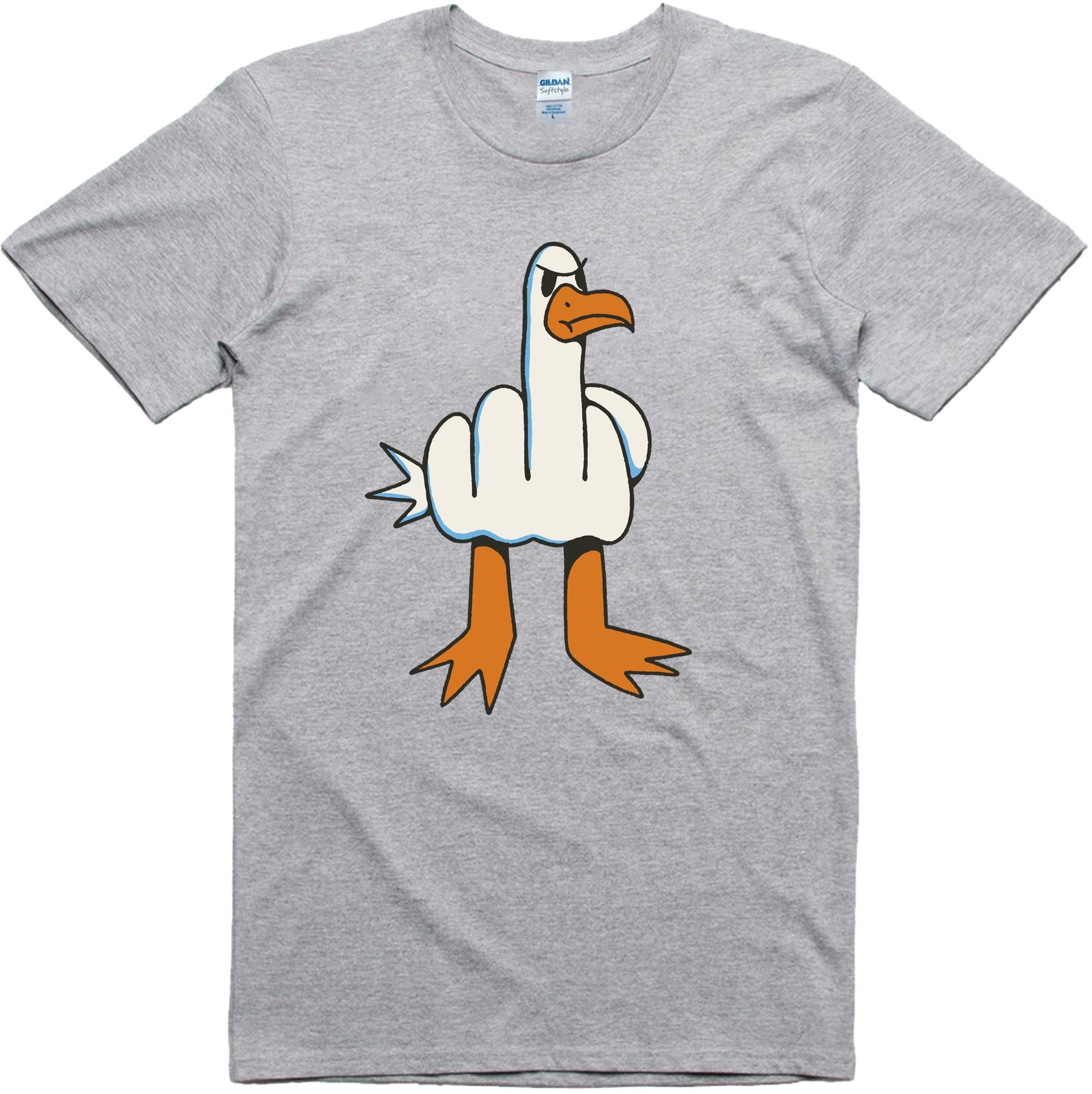 Funny Seagull Graphic T-Shirt – Rude Bird Meme Tee for Men
