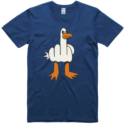 Funny Seagull Graphic T-Shirt – Rude Bird Meme Tee for Men