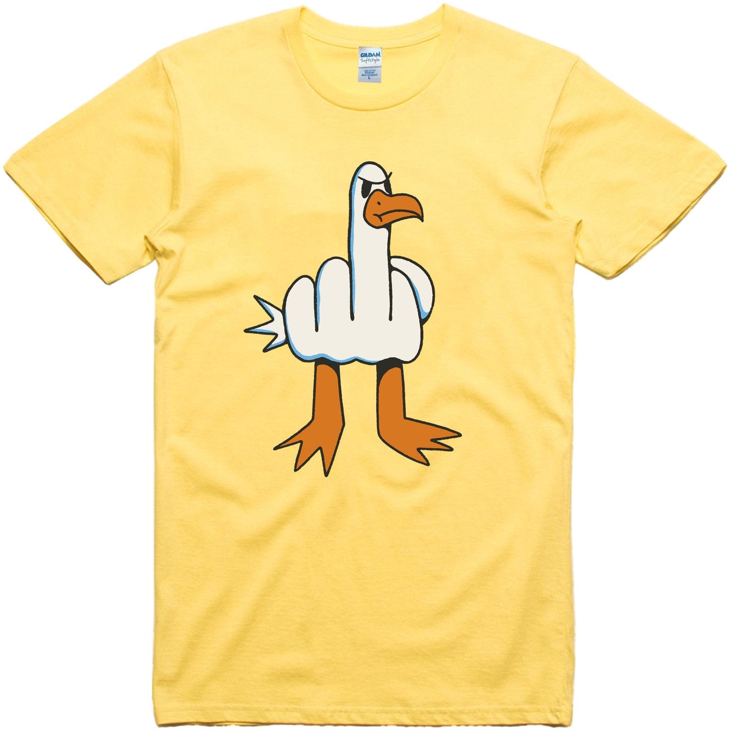Funny Seagull Graphic T-Shirt – Rude Bird Meme Tee for Men