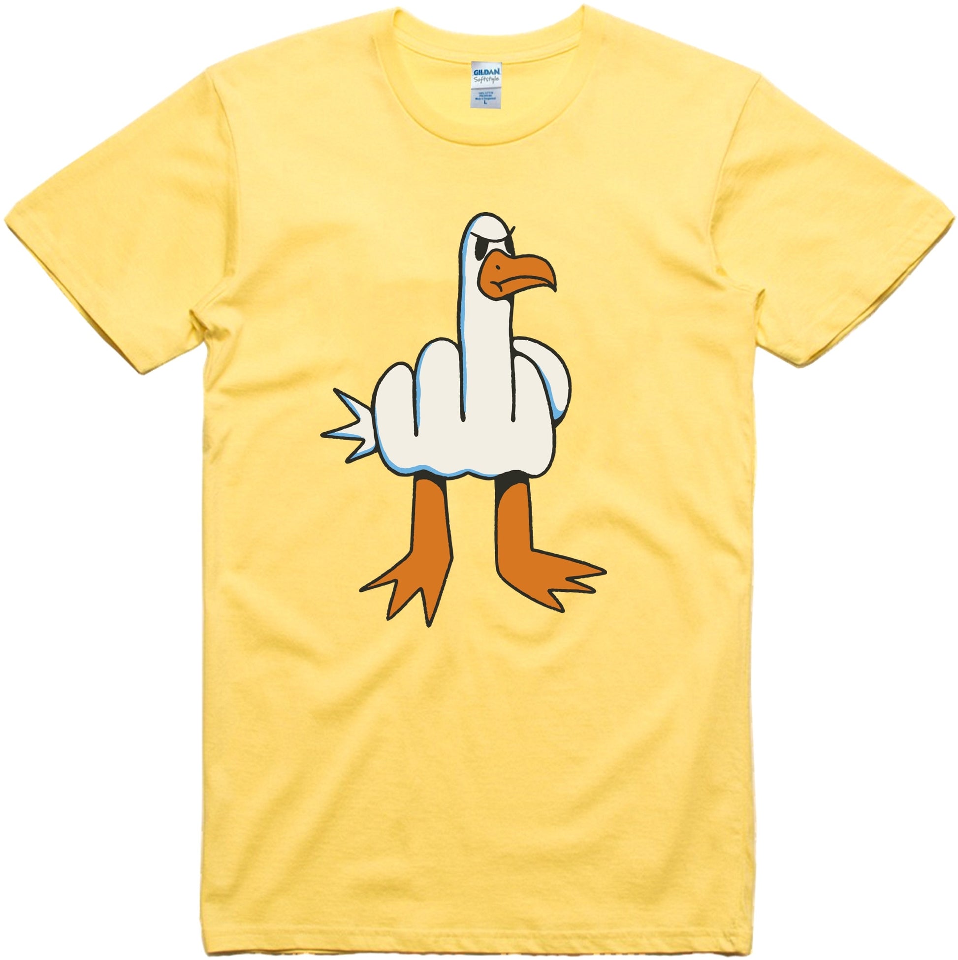 Funny Seagull Graphic T-Shirt – Rude Bird Meme Tee for Men