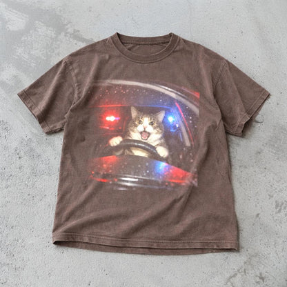 Funny Vintage Cat Graphic T-Shirt – Retro Meme Tee for Cat Lovers