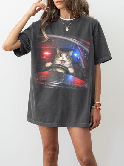 Funny Vintage Cat Graphic T-Shirt – Retro Meme Tee for Cat Lovers